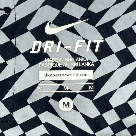 Nike Legendary Athletic Leggings M Black Gray Print Performance Workout Stretchy - Picture 15 of 16